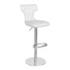 Ava Cream Faux Leather Bar Stool With Stainless Steel Base