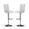 Bardo Bar Stools In White Faux Leather in A Pair
