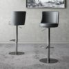 Bruno Grey Faux Leather Gas-lift Bar Stools In Pair