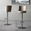 Bruno Taupe Faux Leather Gas-lift Bar Stools In Pair