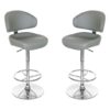 Casino Grey Leather Bar Stool In Pair