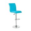 Ripple Bar Stool In Turquoise Faux Leather With Chrome Base