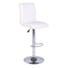 Ripple Bar Stool In White Faux Leather With Chrome Base