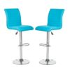Ripple Bar Stools In Turquoise Faux Leather In A Pair