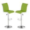 Ritz Bar Stool In Lime And White Faux Leather In A Pair