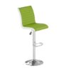 Ritz Bar Stool In Lime And White Faux Leather With Chrome Base