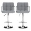 Stocam Grey Faux Leather Gas Lift Bar Stools In Pair