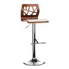 Surface Bar Stool In White And Walnut With Chrome Base