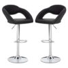 Talore Black Faux Leather Gas Lift Bar Chairs In Pair