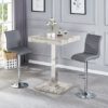 Topaz Bar Table In Grey Oak Effect With 2 Ripple Grey Stools