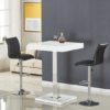 Topaz Bar Table In White High Gloss With 2 Ripple Black Stools