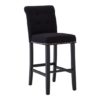 Trento Park Stud Lined Fabric Upholstered Bar Chair In Black