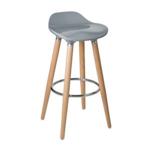 Adoni Bar Stool In Natural Beech Wooden Legs In Grey Frame