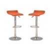 Stratos Bar Stool In Orange PVC and Chrome Base In A Pair
