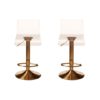 Baino Clear Acrylic Seat Bar Stool With Golden Base In Pair
