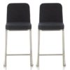 Delray Black Faux Leather Counter Height Bar Stools In Pair
