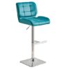 Candid Bar Stool In Teal Faux Leather With Chrome Base