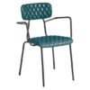 Kelso Faux Leather Armchair In Vintage Teal