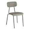 Kelso Faux Leather Dining Chair In Vintage Silver