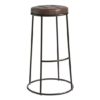 Matron Industrial Brown Faux Leather Bar Stool With Black Frame
