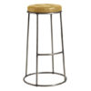 Matron Industrial Gold Faux Leather Bar Stool With Raw Frame