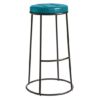 Matron Industrial Teal Faux Leather Bar Stool With Black Frame
