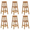 Annalee Set Of 6 Wooden Bar Stools In Brown