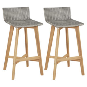 Bianca Brown And Grey Bar Chairs In A Pair