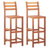 Cienna Natural Wooden Bar Chairs In A Pair