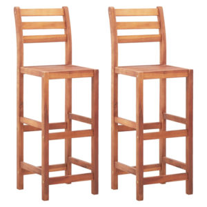 Cienna Natural Wooden Bar Chairs In A Pair