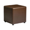 Allen Cube Faux Leather Stool In Lascari Vintage Brown