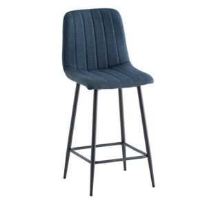 Lillie Fabric Counter Bar Stool In Blue