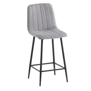 Lillie Fabric Counter Bar Stool In Silver