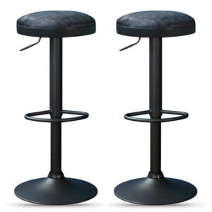 Rexford Charcoal Fabric Gas Lift Stools – Pair