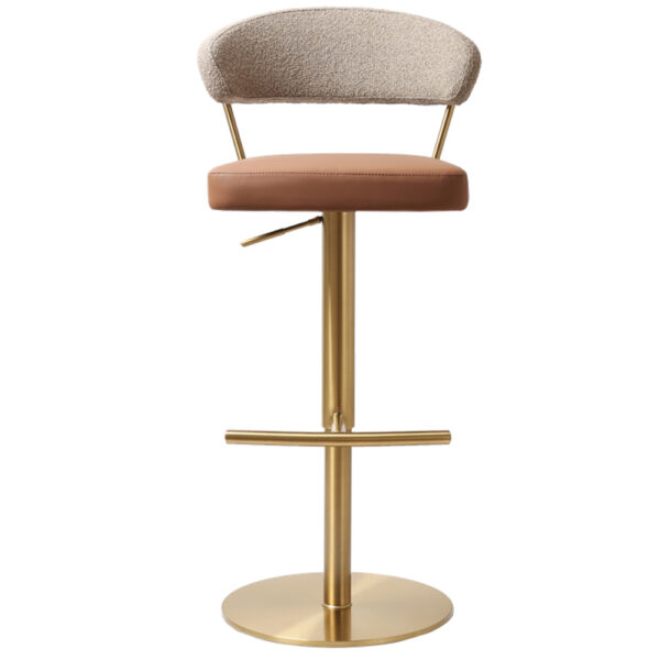 Sloan Leather Fabric Bar Stool In Brown